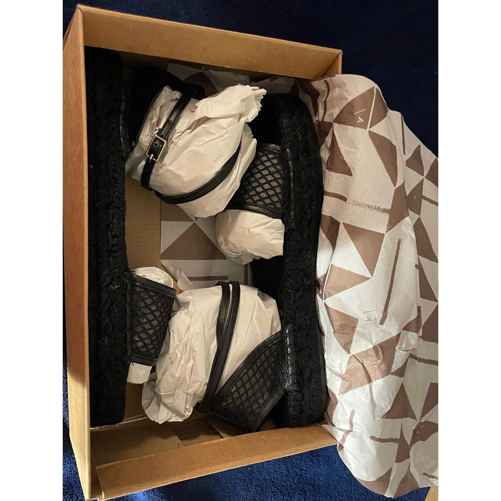 Anthropologie Platform Espadrille Black Sandals NWT Size 9, 10 - Picture 8 of 12